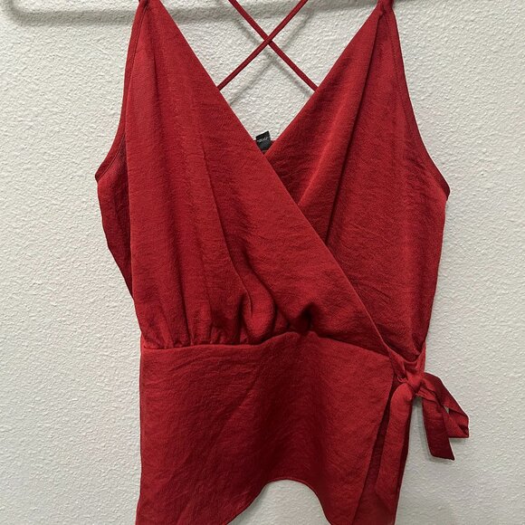 Express Red Tie Waist Cami Top NWT Size XS - Picture 1 of 5